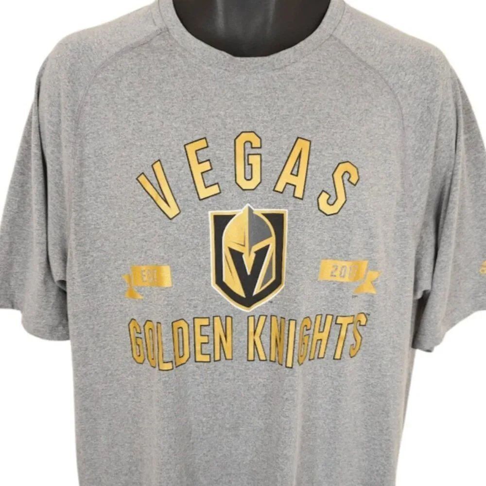 Vegas Golden Knights Climalite T Shirt Mens Size Large Gray NHL Hockey Adidas